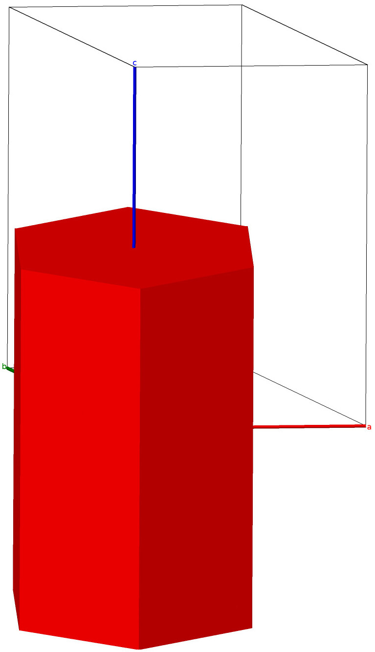 Wigner-Seitz cell for
	    the hexagonal (or trigonal) lattice