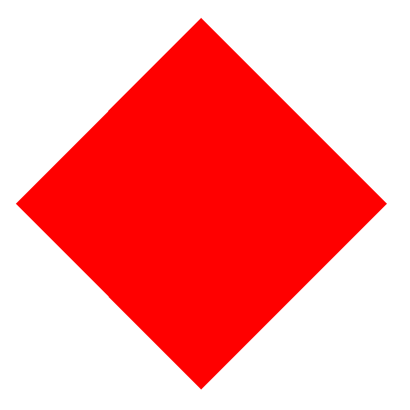 Square rotating by
						   90 degrees.